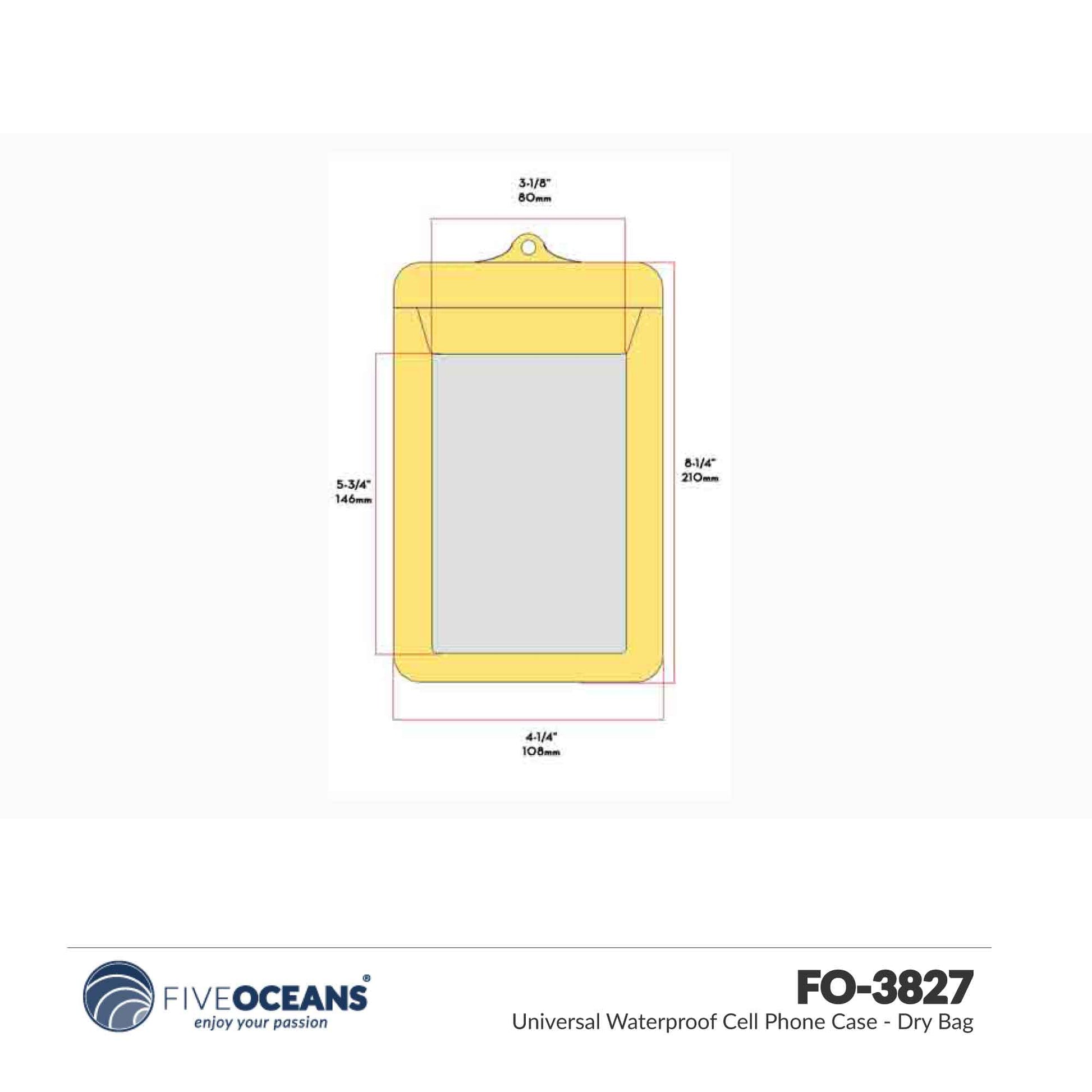 Waterproof Phone Case, Yellow - FO3827 - Five Oceans