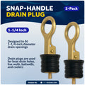 Snap-Handle Drain Plug for 1-1/4" Transom Hole, 2-Pack - FO3834-M2 - Five Oceans