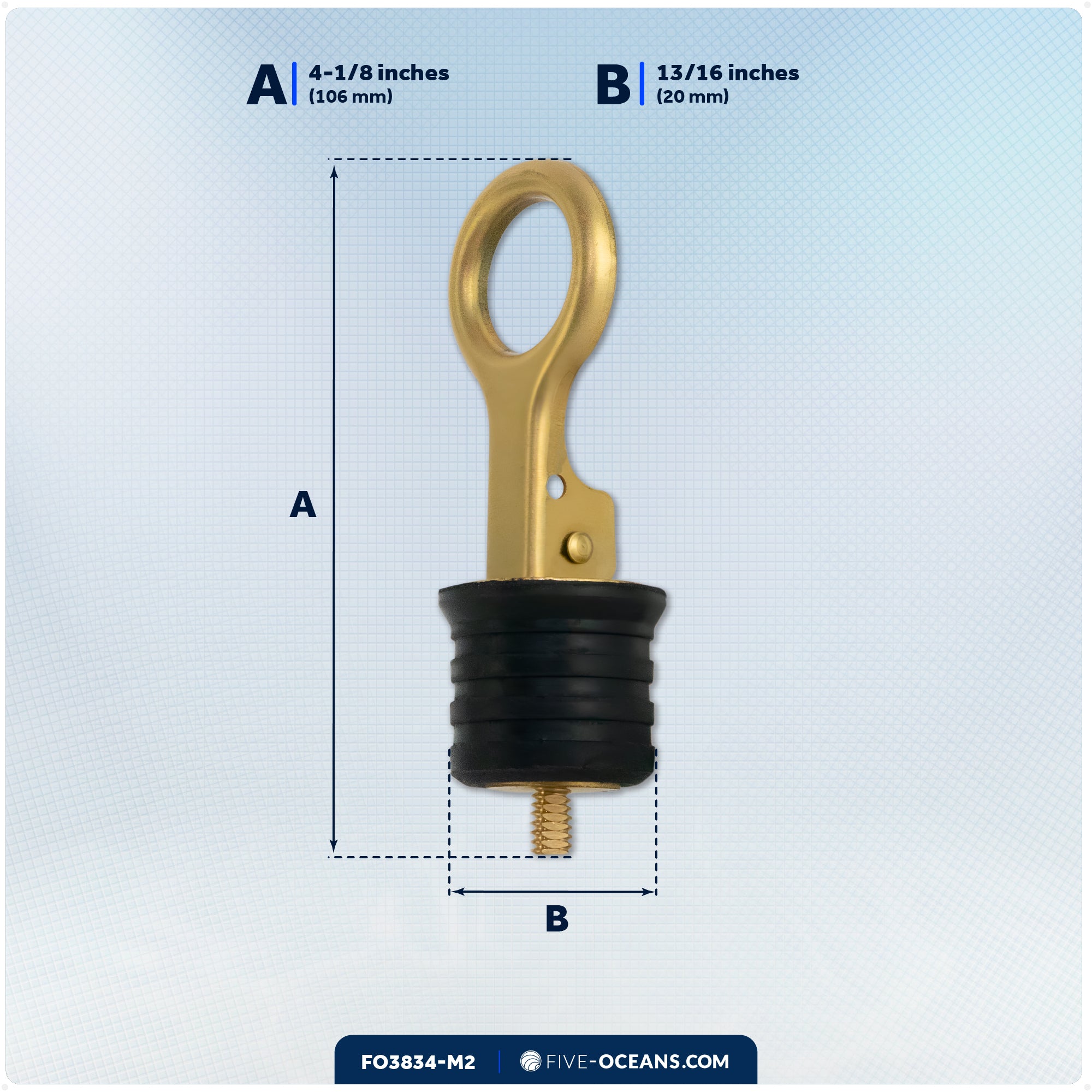 Snap-Handle Drain Plug for 1-1/4" Diameter Drains, 2-Pack - FO3834-M2 - Five Oceans