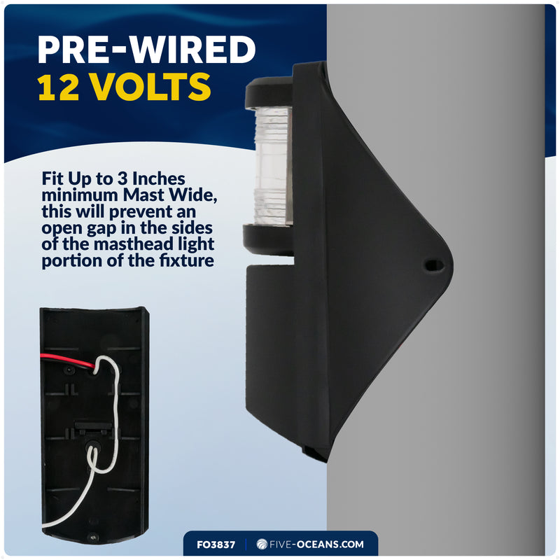 LED Combination Masthead Deck Light, 12V, Vertical Mount - FO3837 - Five Oceans