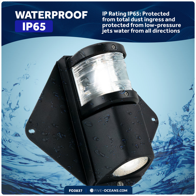 LED Combination Masthead Deck Light, 12V, Vertical Mount - FO3837 - Five Oceans