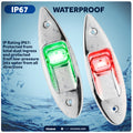 LED Navigation Side Lights, Vertical Flush Mount, 12V DC - 2NM - FO3840 - Five Oceans