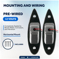 LED Navigation Side Lights, Vertical Flush Mount, 12V DC - 2NM - FO3840 - Five Oceans