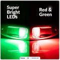 LED Navigation Side Lights, Vertical Flush Mount, 12V DC - 2NM - FO3840 - Five Oceans