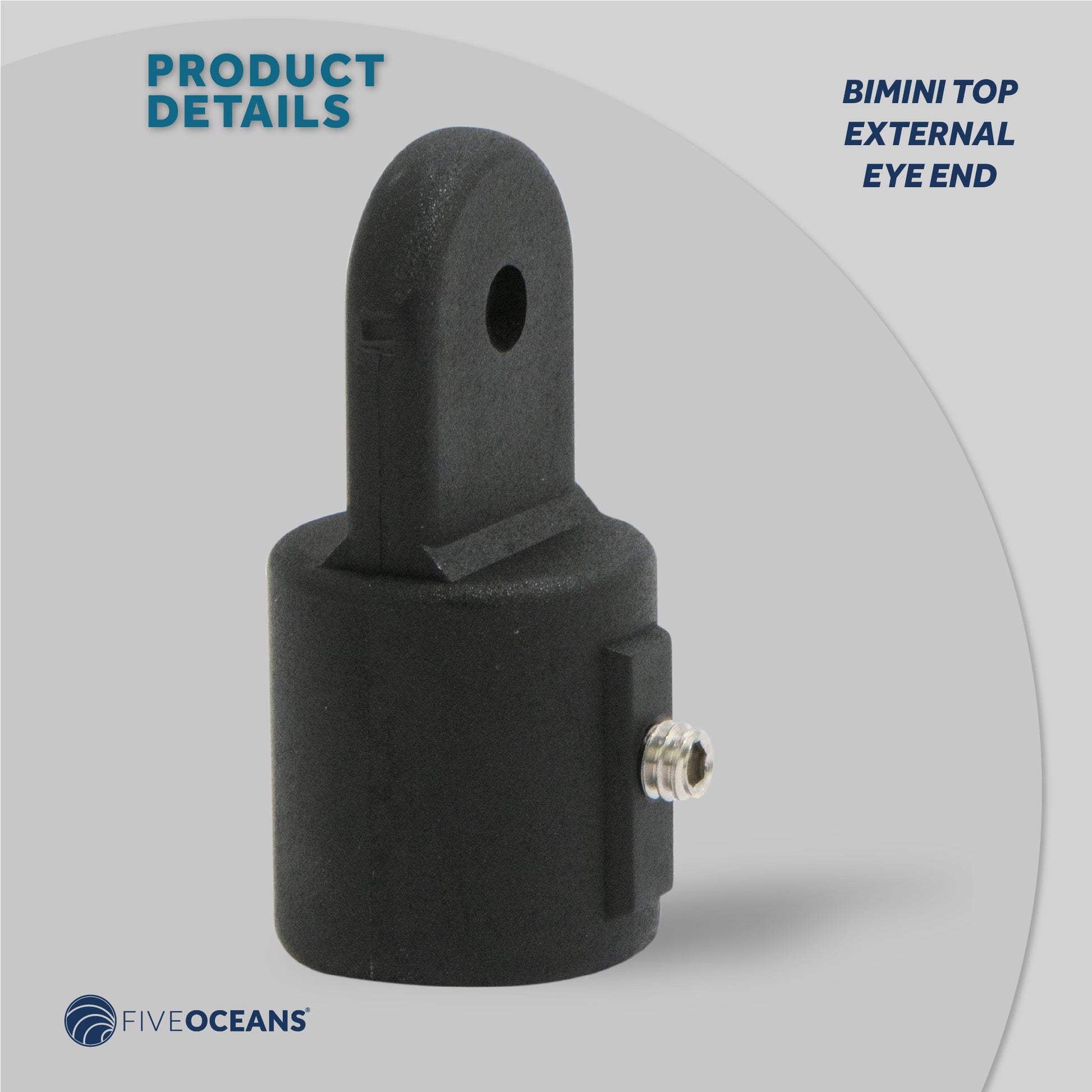 Bimini Top Hardware 7/8" External End Eye, Black Nylon - 2-Pack - FO3845-M2 - Five Oceans