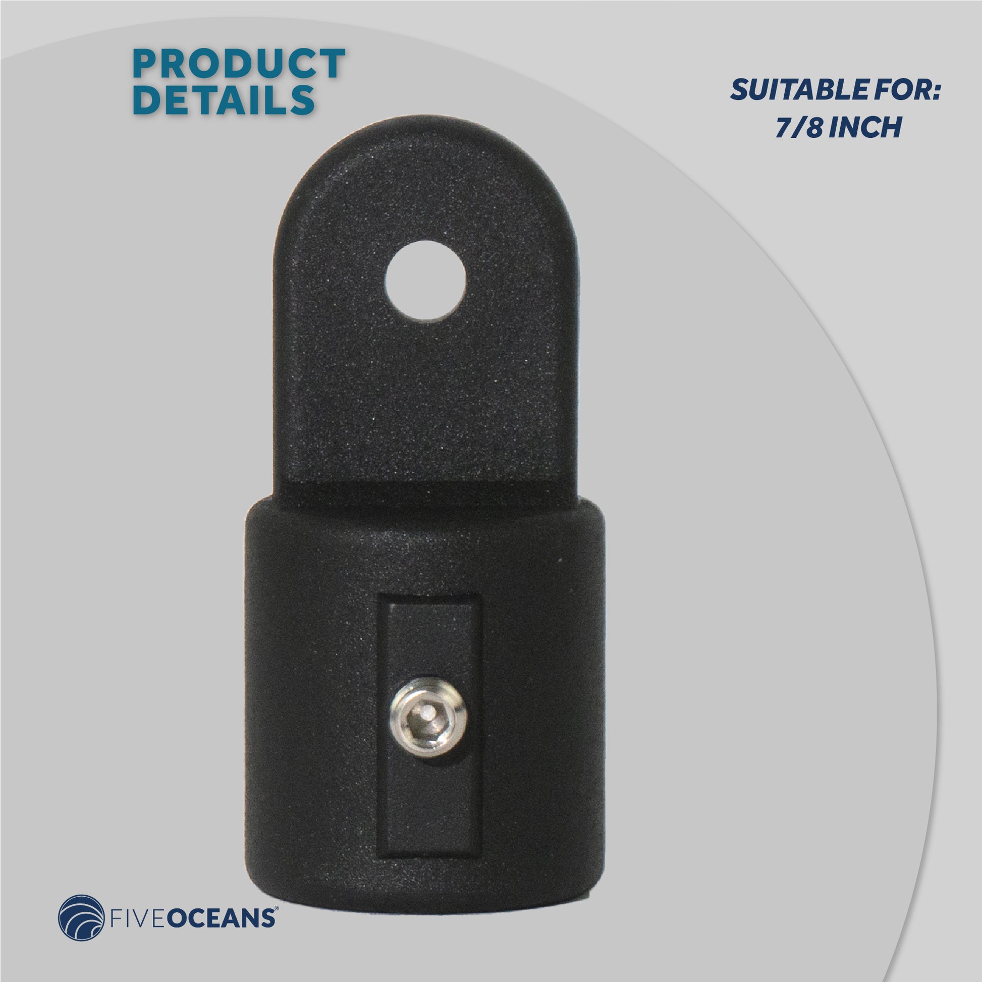 Bimini Top Hardware 7/8" External End Eye, Black Nylon - 2-Pack - FO3845-M2 - Five Oceans