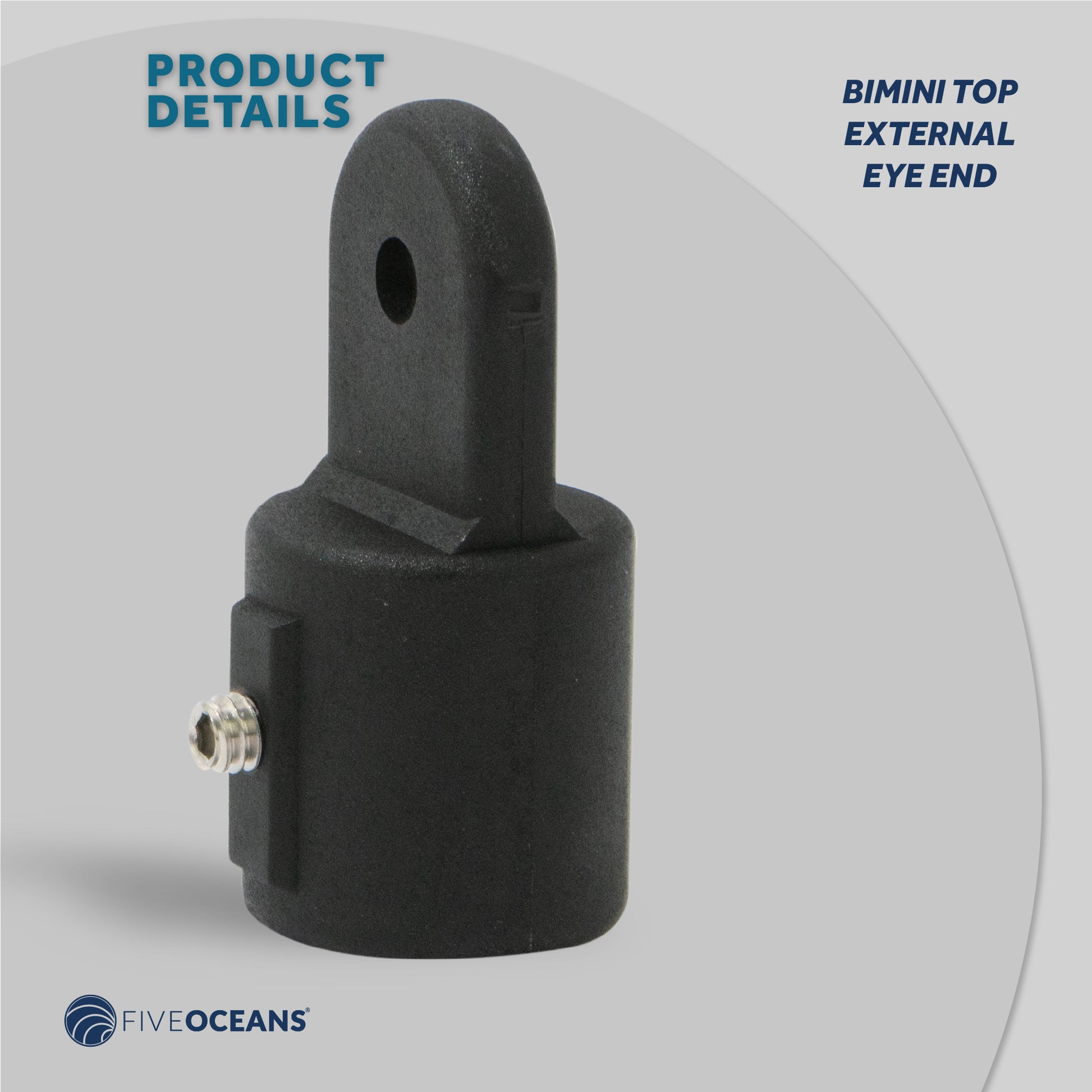 Bimini Top Hardware 7/8" External End Eye, Black Nylon - 4-Pack - FO3845-M4 - Five Oceans