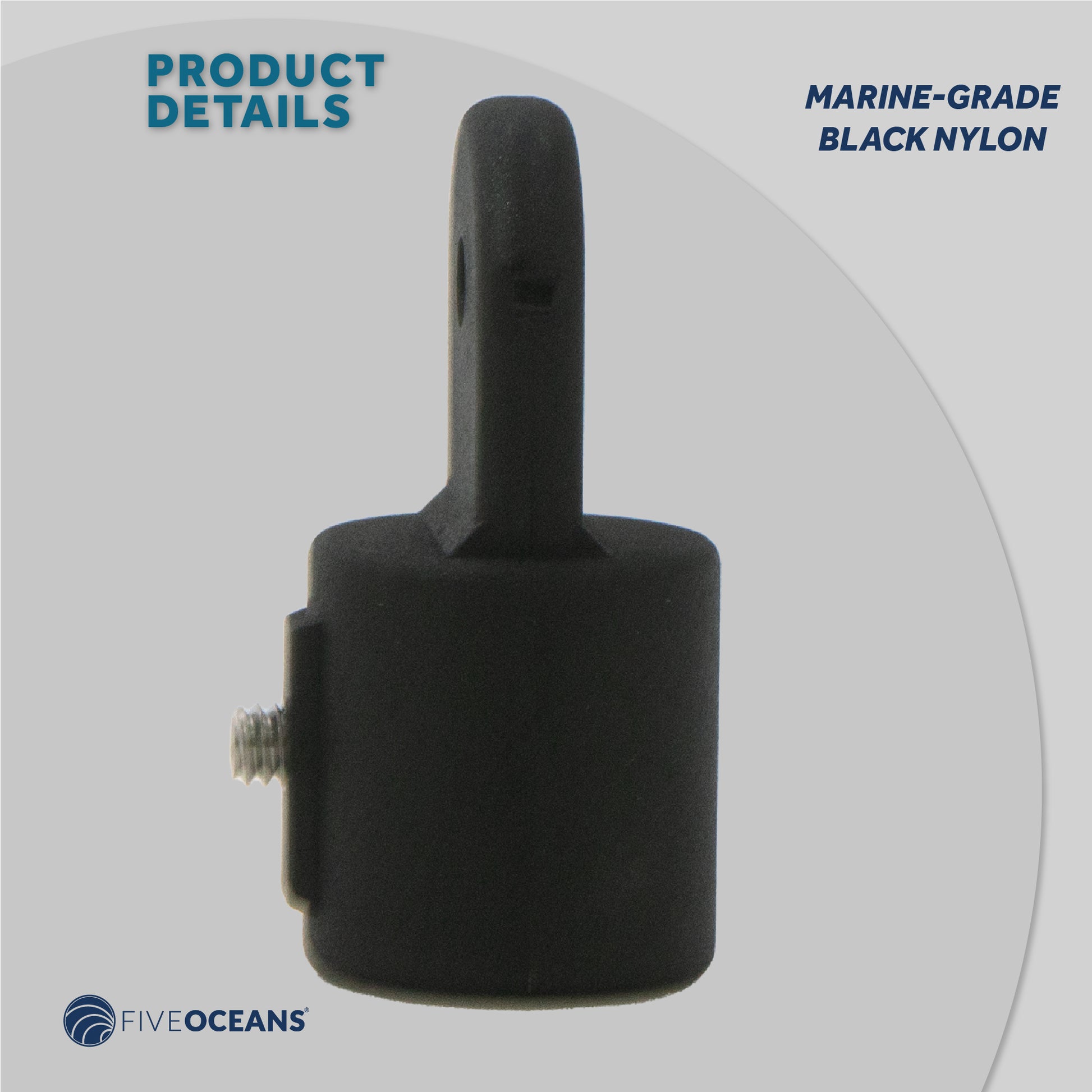 Bimini Top Hardware 7/8" External End Eye, Black Nylon - 4-Pack - FO3845-M4 - Five Oceans