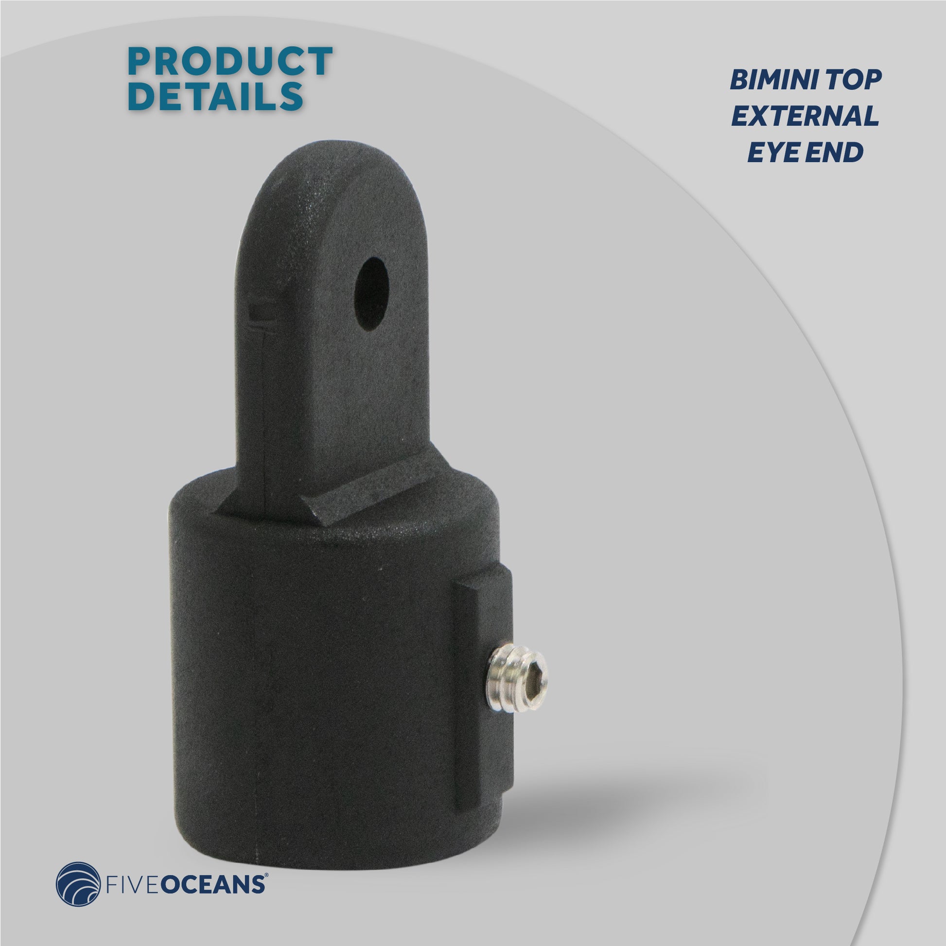 Bimini Top Hardware 7/8" External End Eye, Black Nylon - FO3845 - Five Oceans