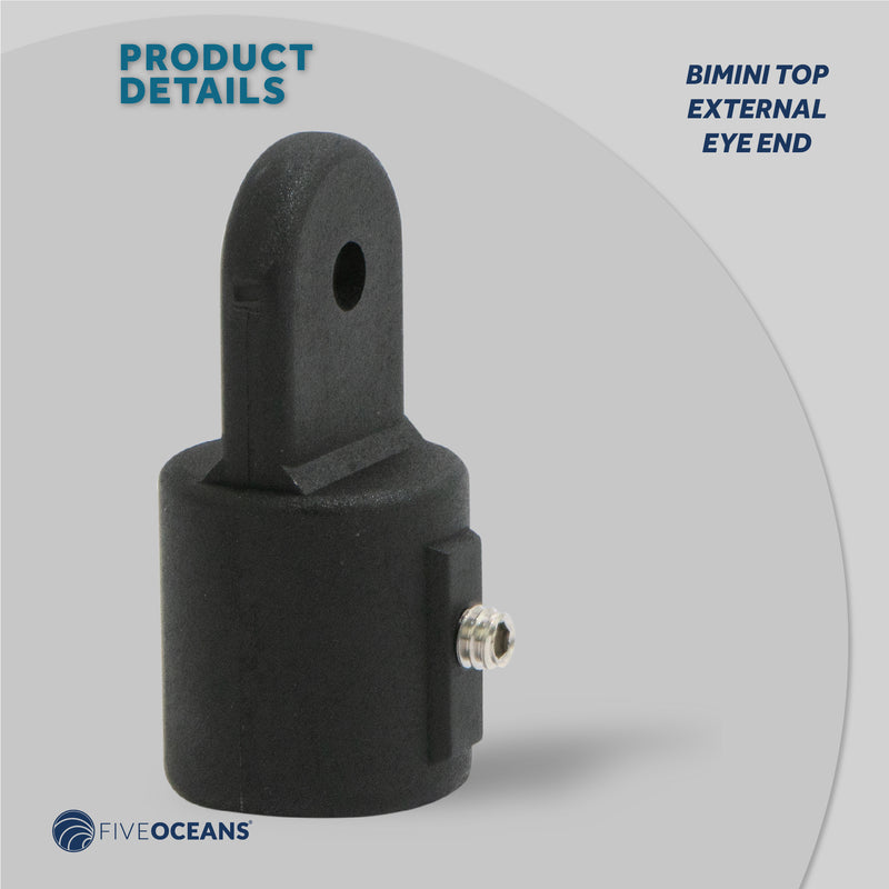 Bimini Top Hardware 7/8" External End Eye, Black Nylon - FO3845 - Five Oceans