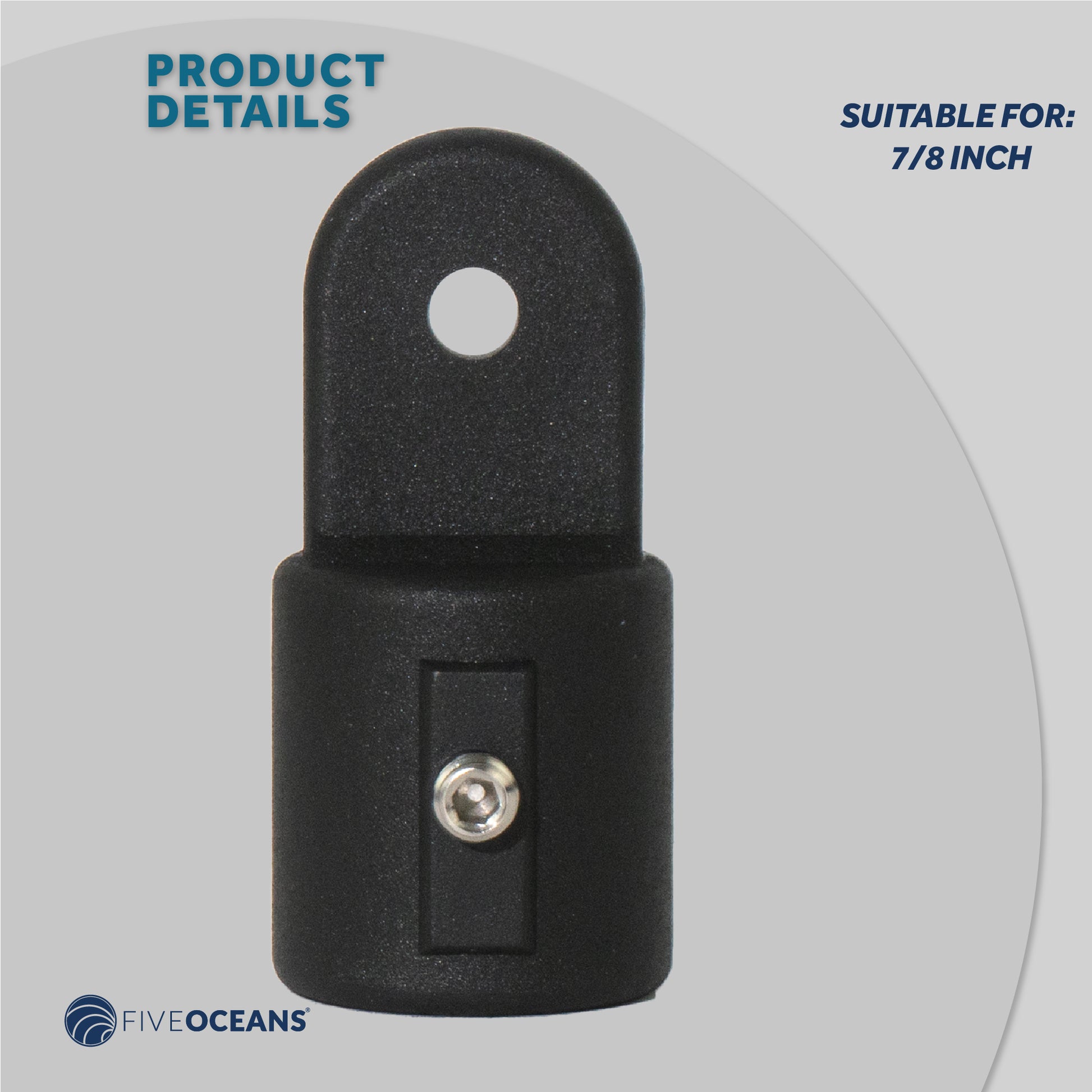 Bimini Top Hardware 7/8" External End Eye, Black Nylon - FO3845 - Five Oceans