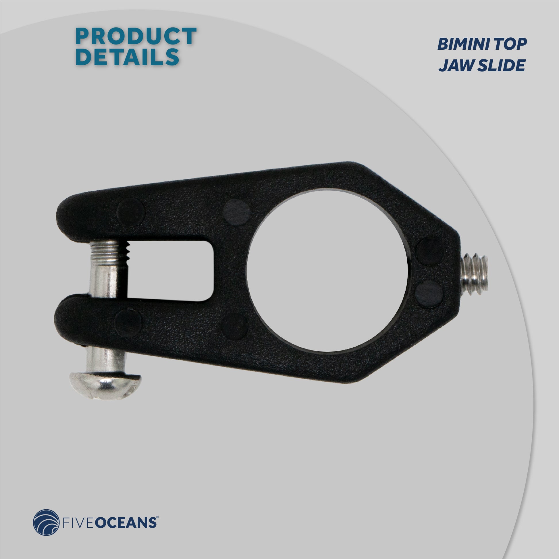 Bimini Top Hardware 7/8" Jaw Slide, Black Nylon - 2-Pack - FO3846-M2 - Five Oceans