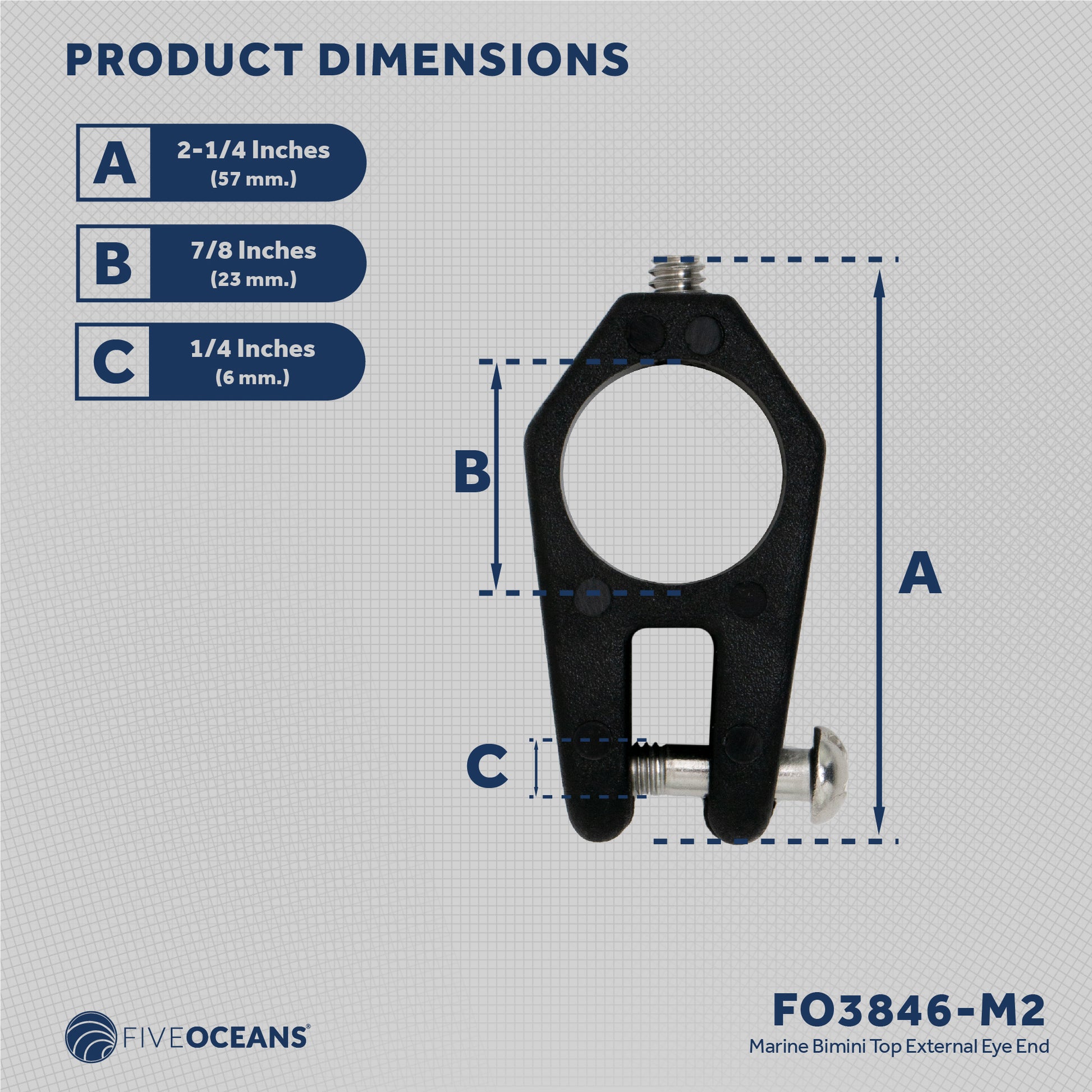 Bimini Top Hardware 7/8" Jaw Slide, Black Nylon - 2-Pack - FO3846-M2 - Five Oceans