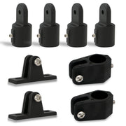 7/8" Tubing - 2-Bow Bimini Top Hardware Set, 8-Piece, Black Nylon - FO3847-C2 - Five Oceans