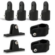 7/8" Tubing - 2-Bow Bimini Top Hardware Set, 8-Piece, Black Nylon - FO3847-C2 - Five Oceans