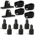 2 Bow Bimini Top Hardware Set 12 Piece, Fitting Fit 7/8", Black Nylon - FO3847-C3 - Five Oceans