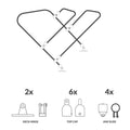 2 Bow Bimini Top Hardware Set 12 Piece, Fitting Fit 7/8", Black Nylon - FO3847-C3 - Five Oceans