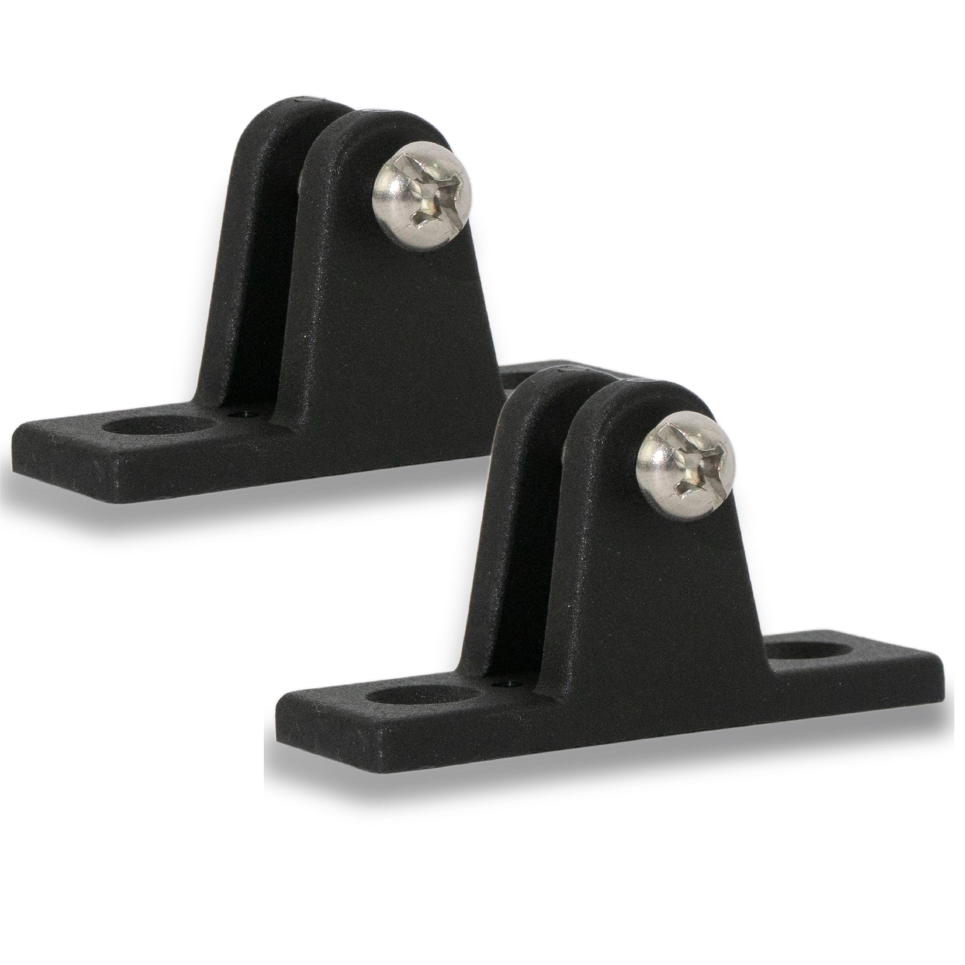 Bimini Top Hardware 90 Degree Deck Hinge with Screw Pin, Black Nylon - 2-Pack - FO3847-M2 - Five Oceans