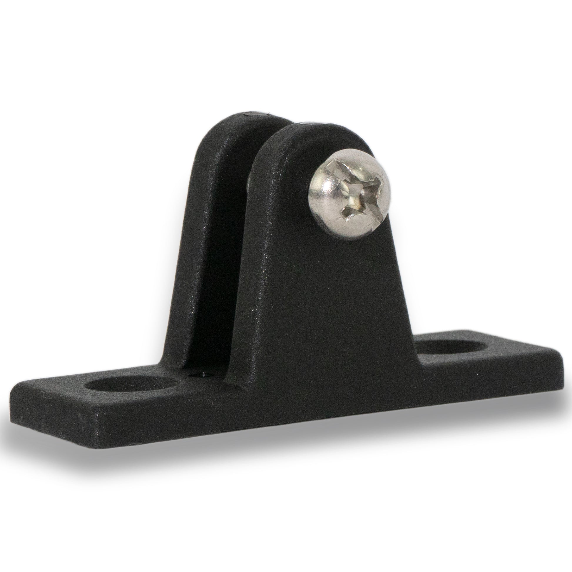 Bimini Top Hardware 90 Degree Deck Hinge with Screw Pin, Black Nylon - FO3847 - Five Oceans