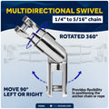 Multidirectional Boat Anchor Swivel for 1/4" to 5/16" Chain, Stainless Steel – FO384
