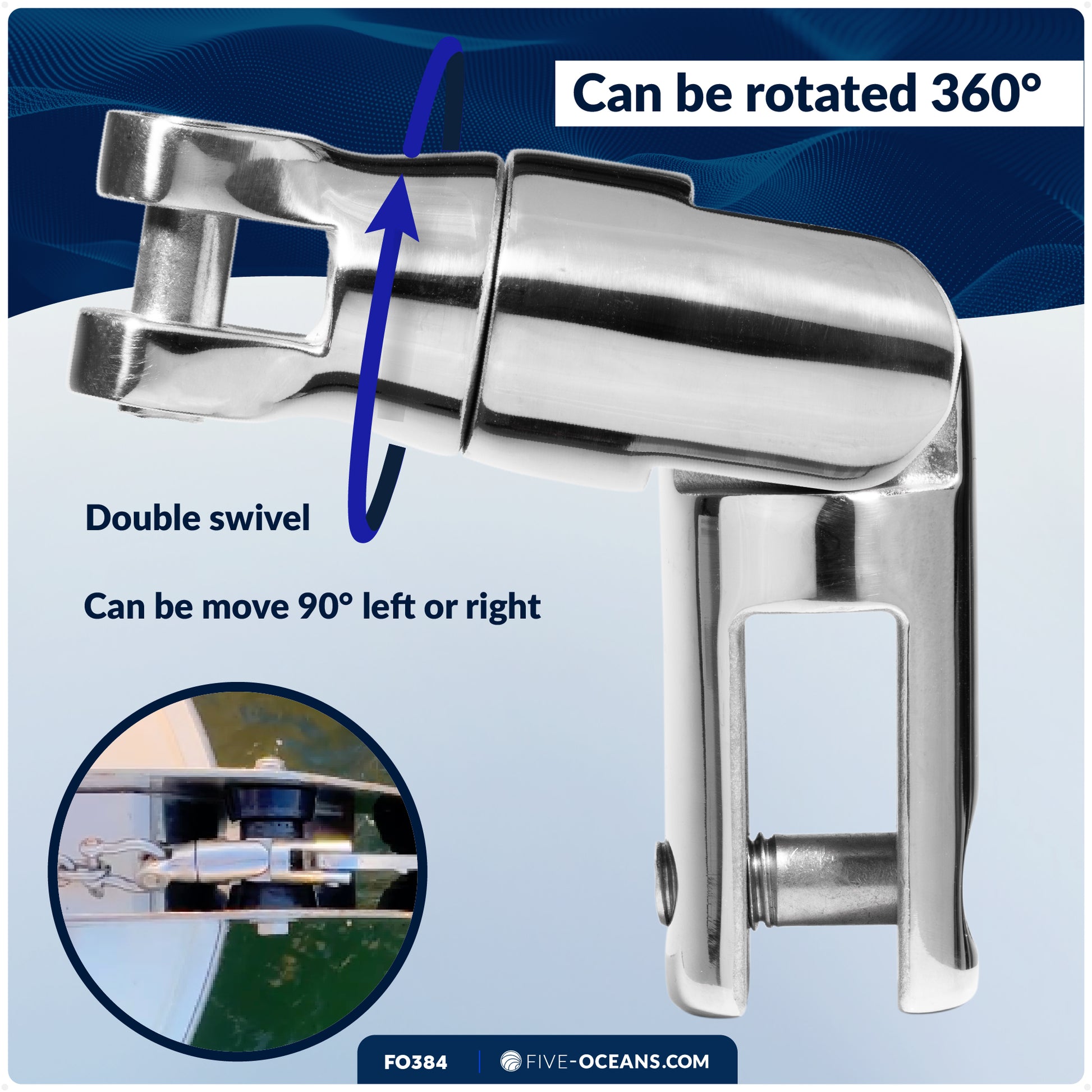 Multidirectional Boat Anchor Swivel for 1/4" to 5/16" Chain, Stainless Steel – FO384 - Five Oceans