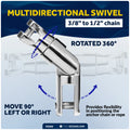 Multidirectional Boat Anchor Swivel for 3/8" to 1/2" Chain, Stainless Steel – FO385 - Five Oceans