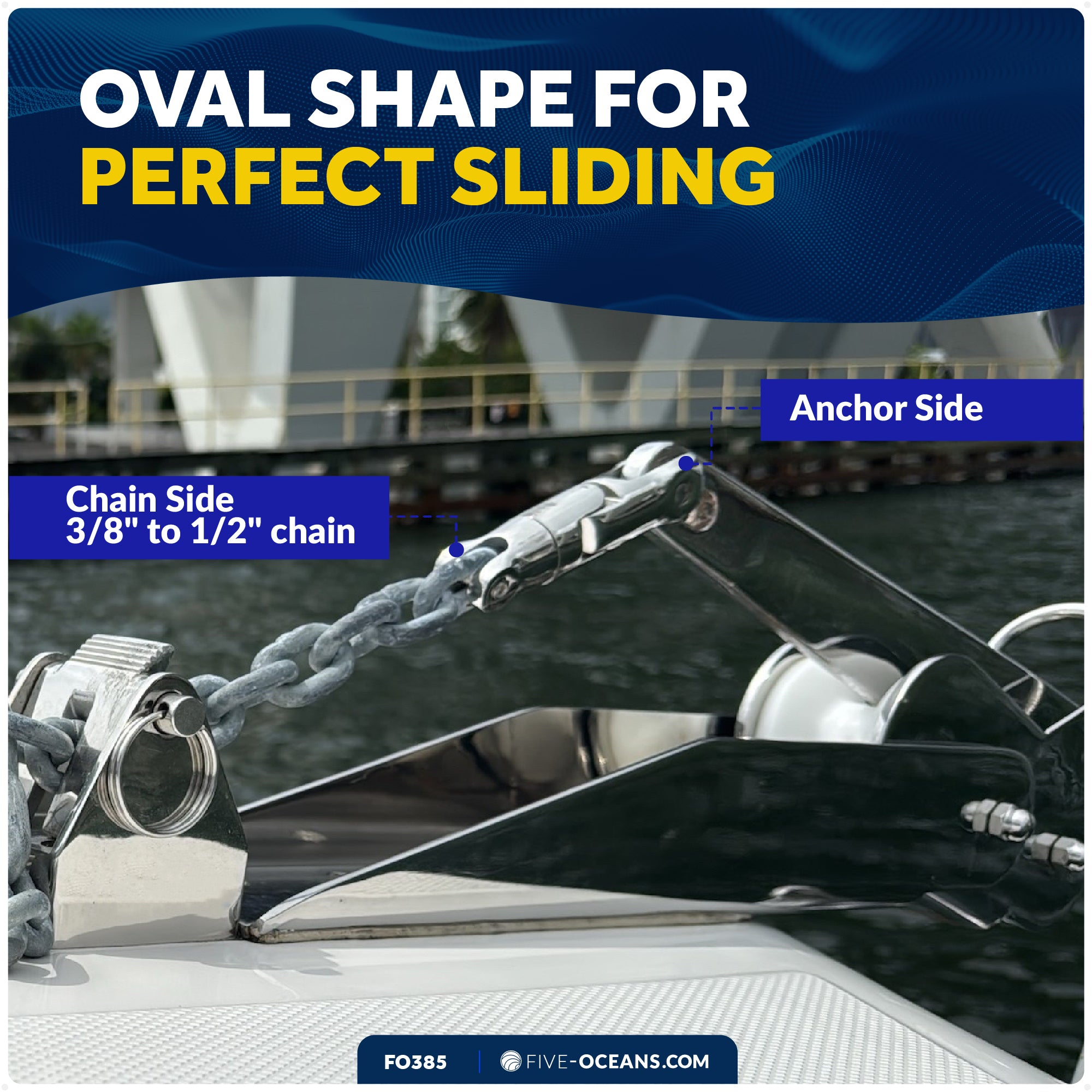 Multidirectional Boat Anchor Swivel for 3/8" to 1/2" Chain, Stainless Steel – FO385 - Five Oceans