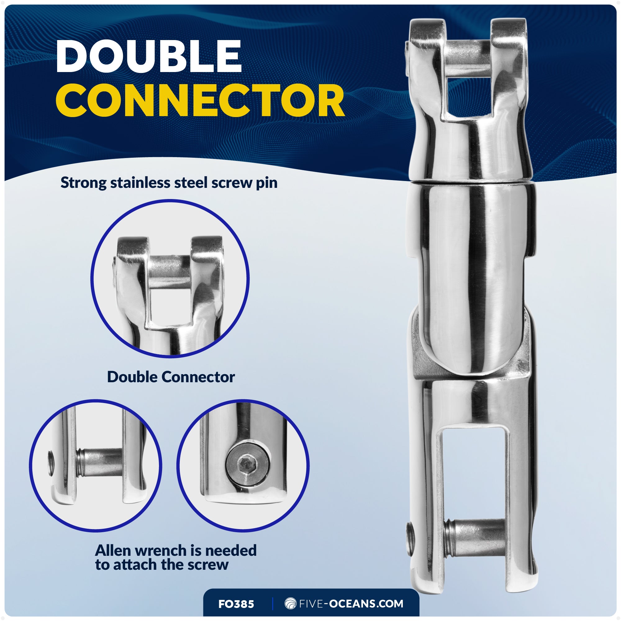 Multidirectional Boat Anchor Swivel for 3/8" to 1/2" Chain, Stainless Steel – FO385 - Five Oceans