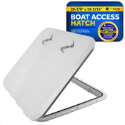 Boat Access Hatch, 20-3/8" x 18-1/16" Recessed Handle Locking System, White - FO3863 - Five Oceans