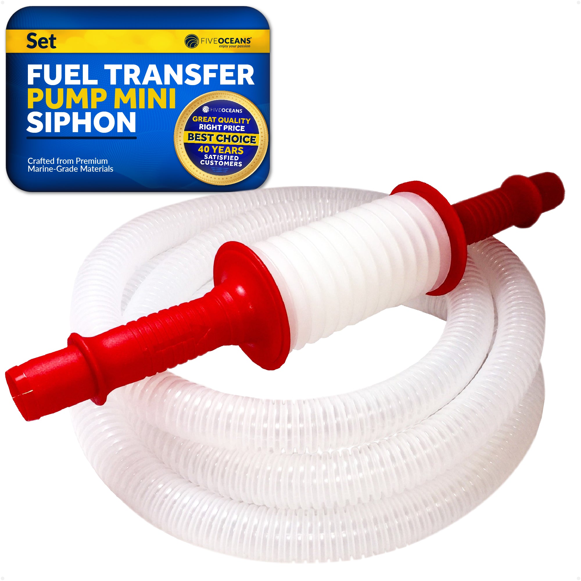 Fuel Transfer Pump Mini Siphon Manual Sucker Set - FO3890 - Five Oceans