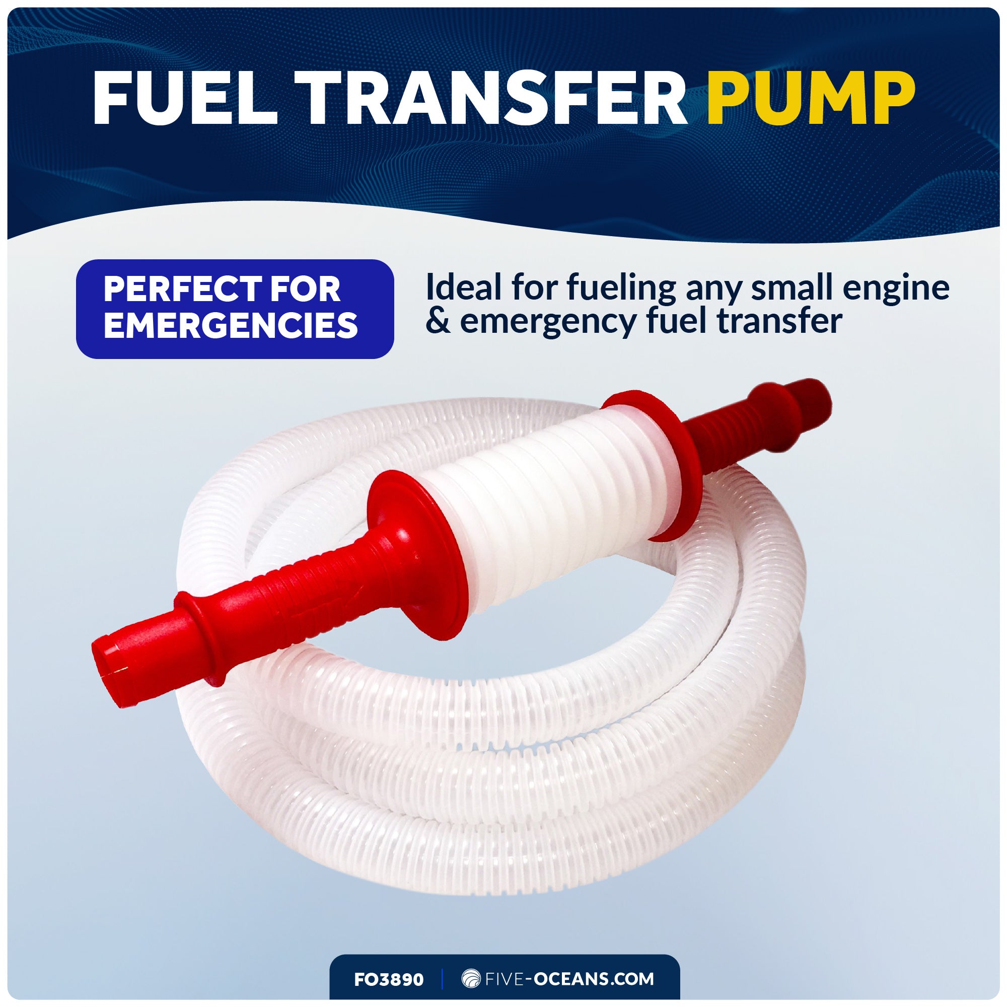 Fuel Transfer Pump Mini Siphon Manual Sucker Set - FO3890 - Five Oceans