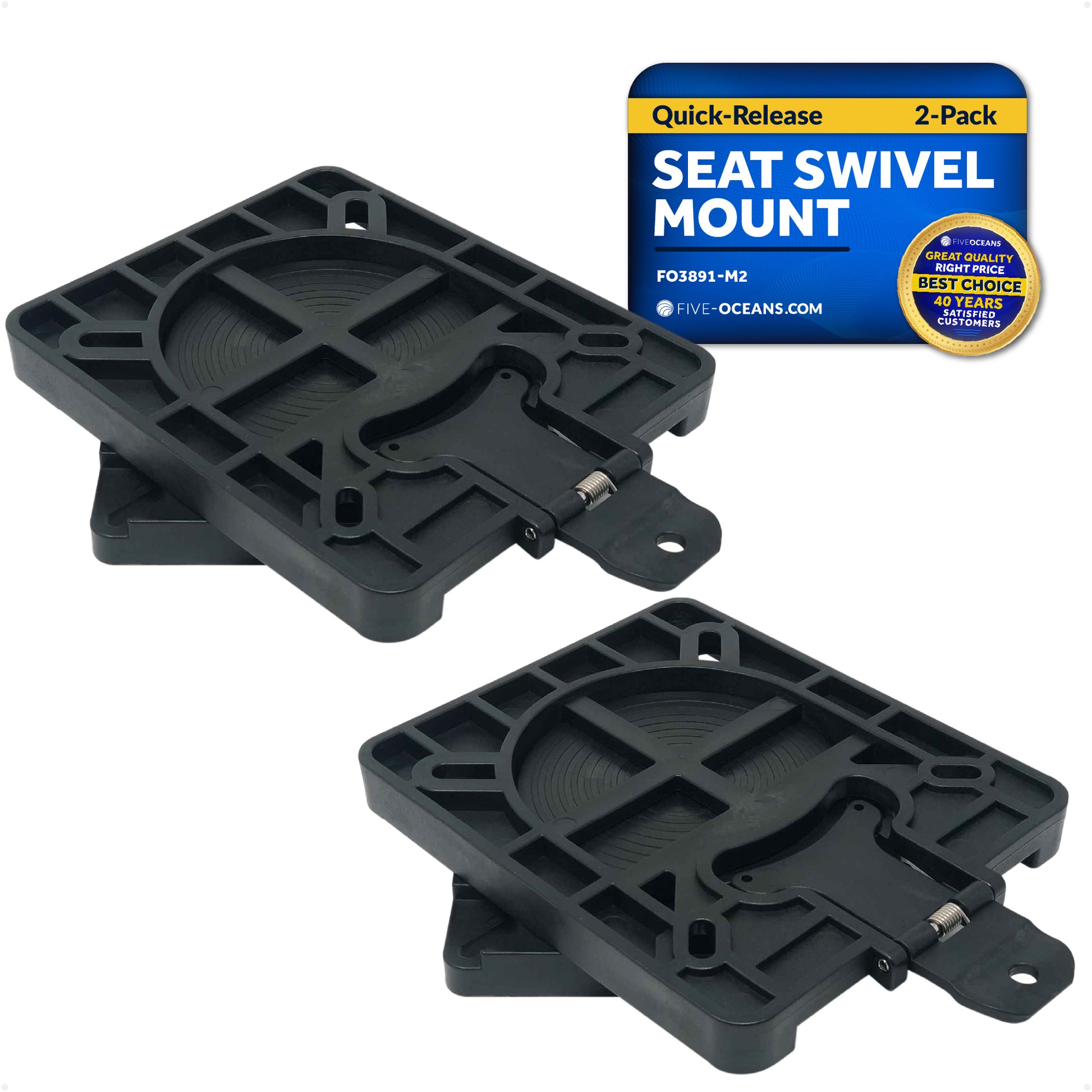 Boat Quick-Release Seat Swivel Mount Removable Bracket, 2-Pack - FO3891-M2 - Five Oceans