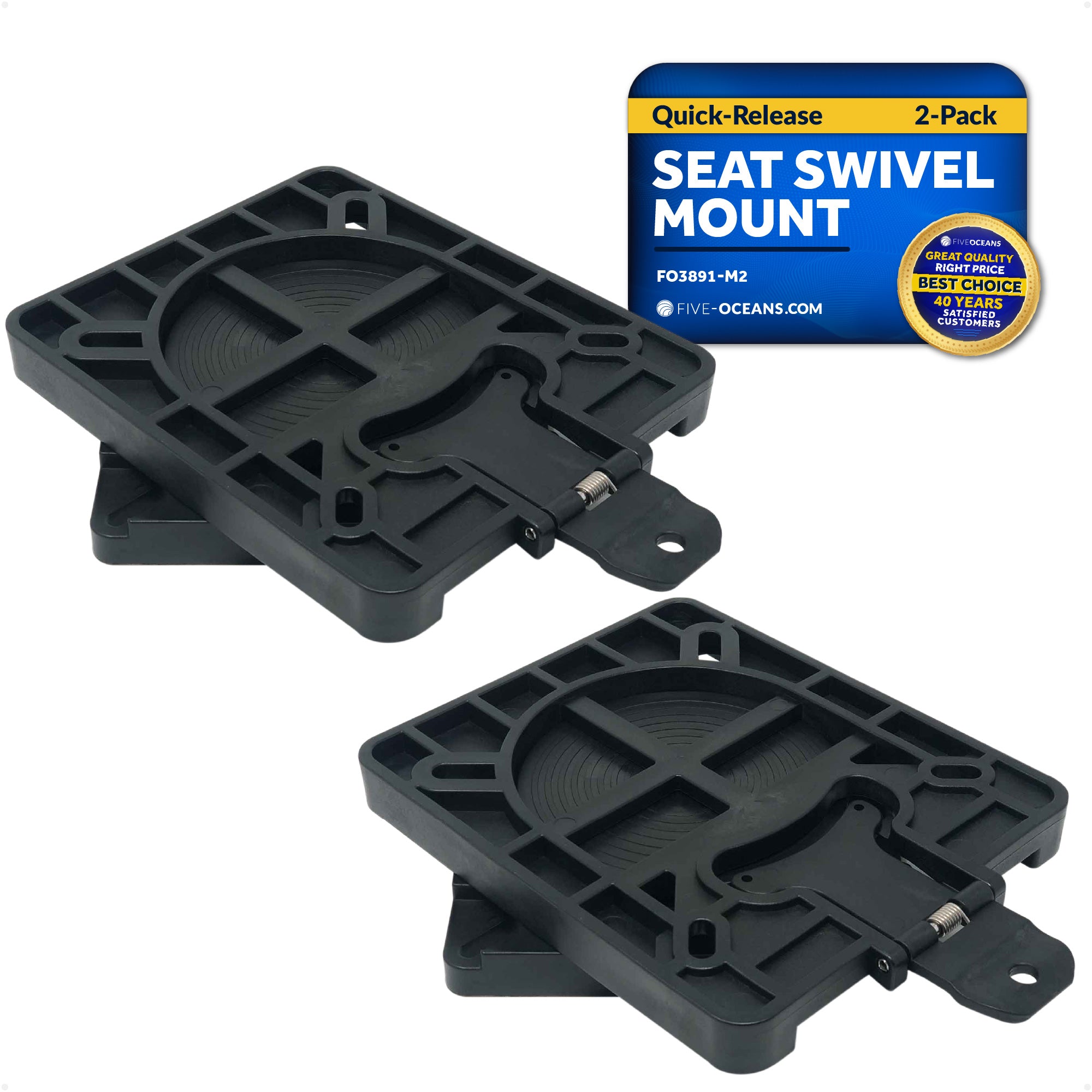 Boat Quick-Release Seat Swivel Mount Removable Bracket, 2-Pack - FO3891-M2 - Five Oceans