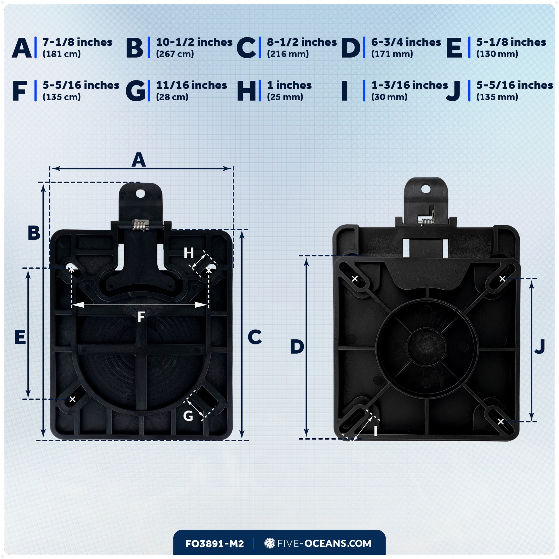 Boat Quick-Release Seat Swivel Mount Removable Bracket, 2-Pack - FO3891-M2 - Five Oceans