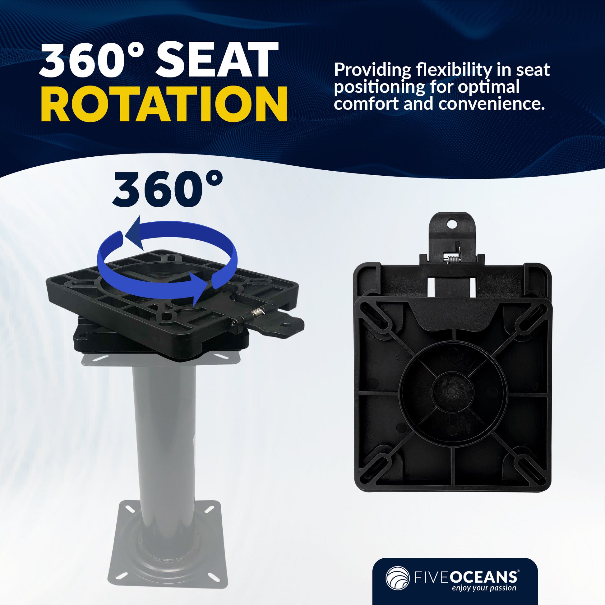 Boat Quick-Release Seat Swivel Mount Removable Bracket - FO3891 - Five Oceans