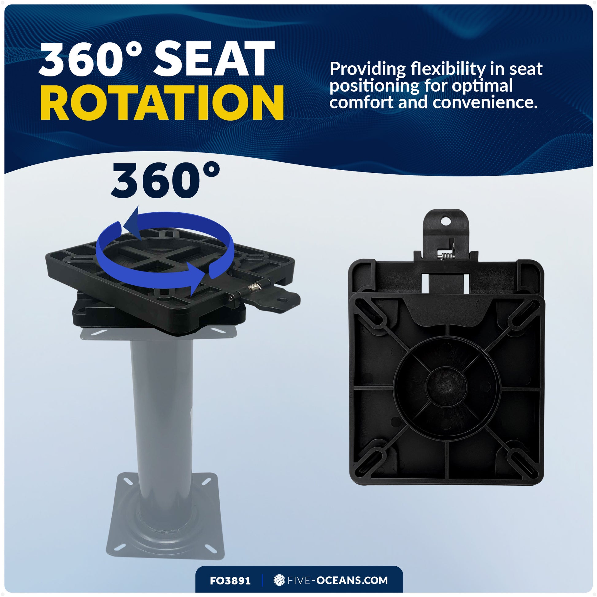 Boat Quick-Release Seat Swivel Mount Removable Bracket - FO3891 - Five Oceans