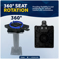 Quick-Release Seat Swivel, 2-Piece Removable, ABS Plastic - FO3891 - Five Oceans