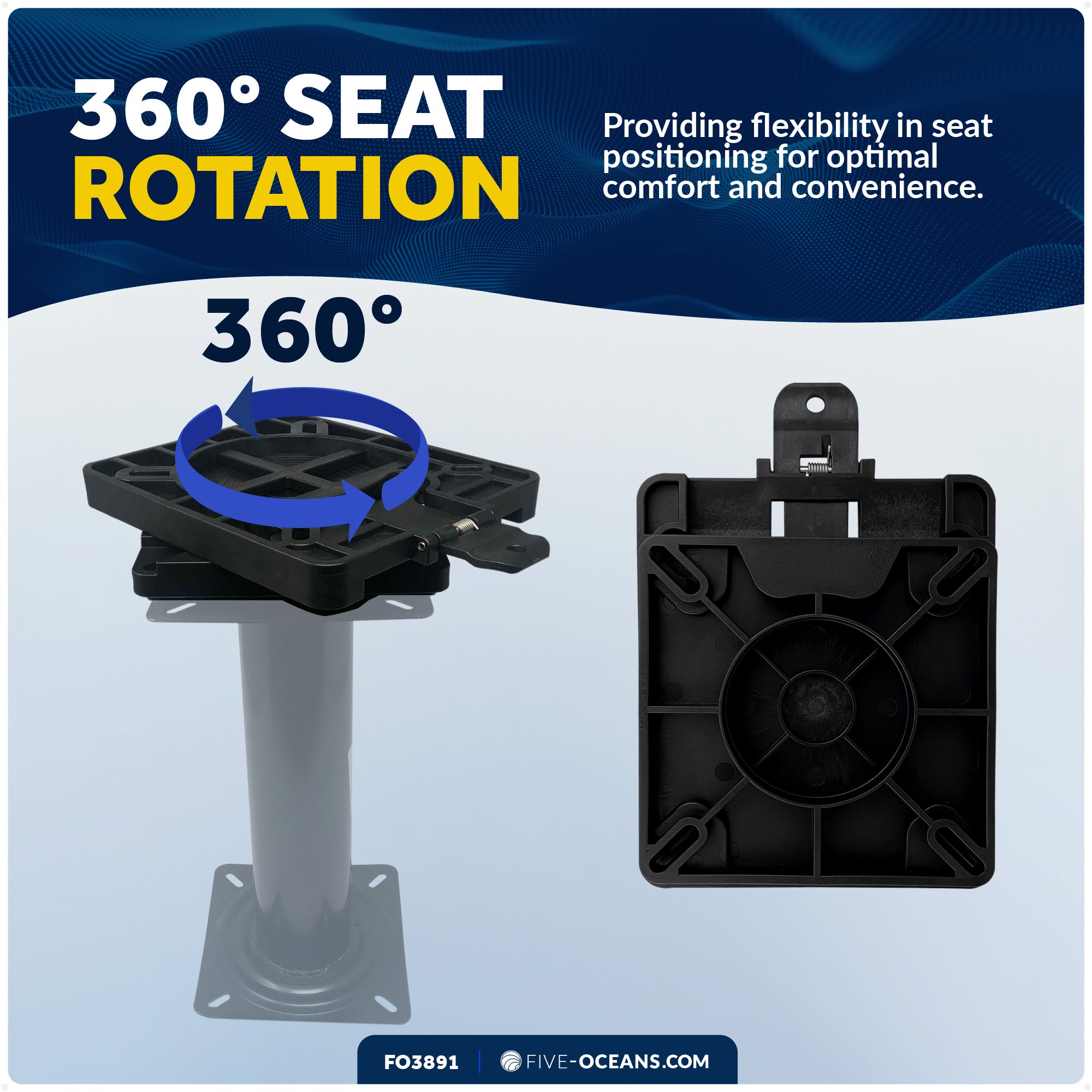 Boat Quick-Release Seat Swivel Mount Removable Bracket - FO3891