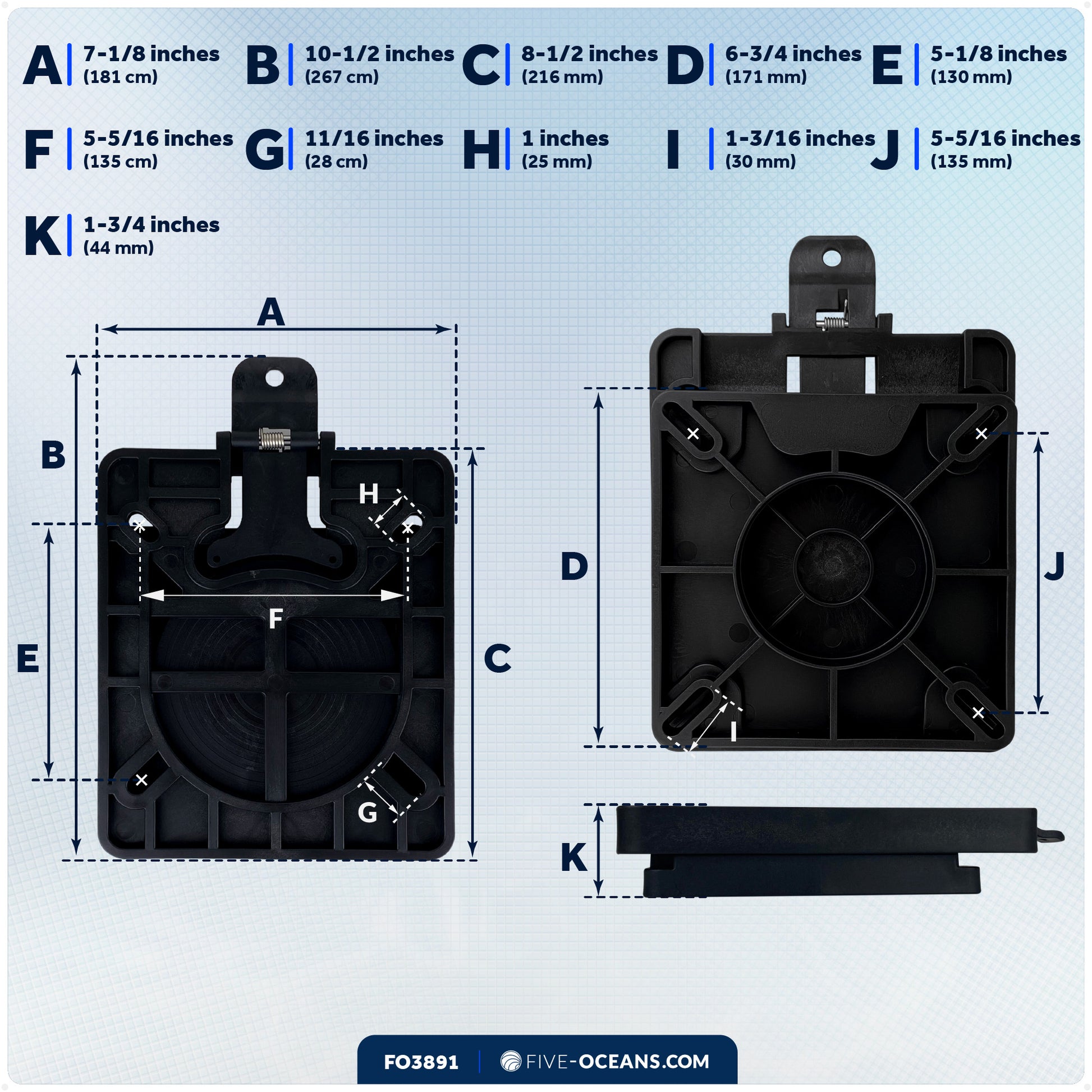 Boat Quick-Release Seat Swivel Mount Removable Bracket - FO3891 - Five Oceans