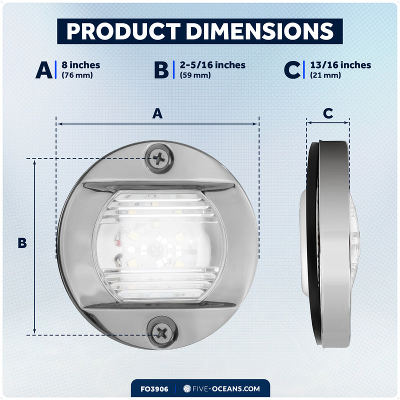 LED Stern Navigation Light, 12V DC - 2NM - FO3906 - Five Oceans