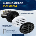 Drop-in Hidden Boat Horn with Black & White Grills, 12V, 110+5 dB - FO3914 - Five Oceans