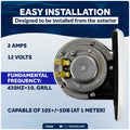Drop-in Hidden Boat Horn with Black & White Grills, 12V, 110+5 dB - FO3914 - Five Oceans