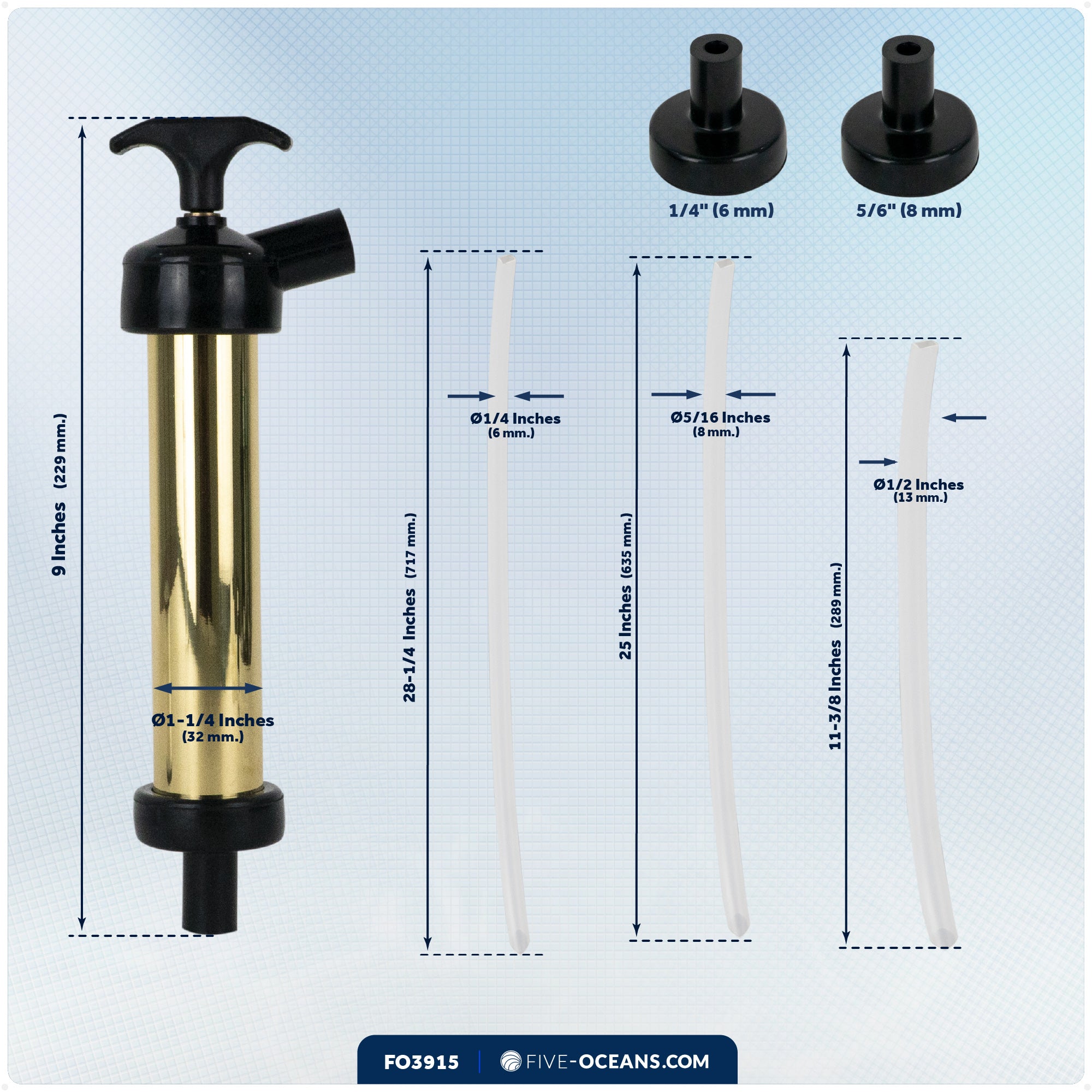 Oil Extractor Pump for Inboard and I/O Engines / Jet Skis - FO3915 - Five Oceans