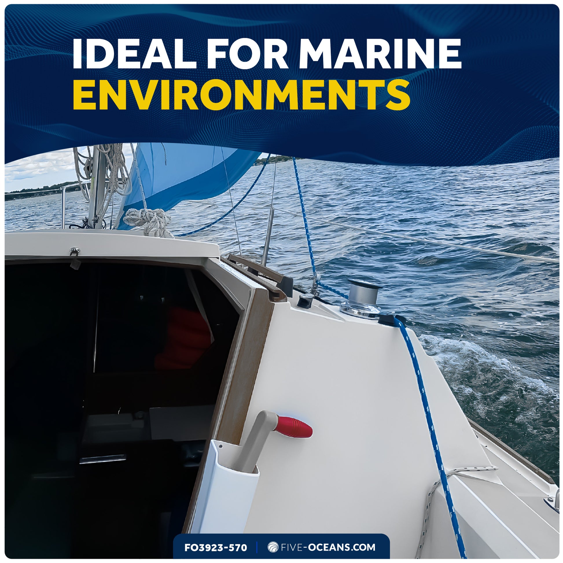 8" Sailboat Winch Handle and Winch Handle Pocket Set - FO3923-570 - Five Oceans