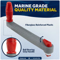 8" Universal Floating Winch Handle, Lock-in Mechanism, Gray & Red, 2-Pack - FO3923-M2 - Five Oceans