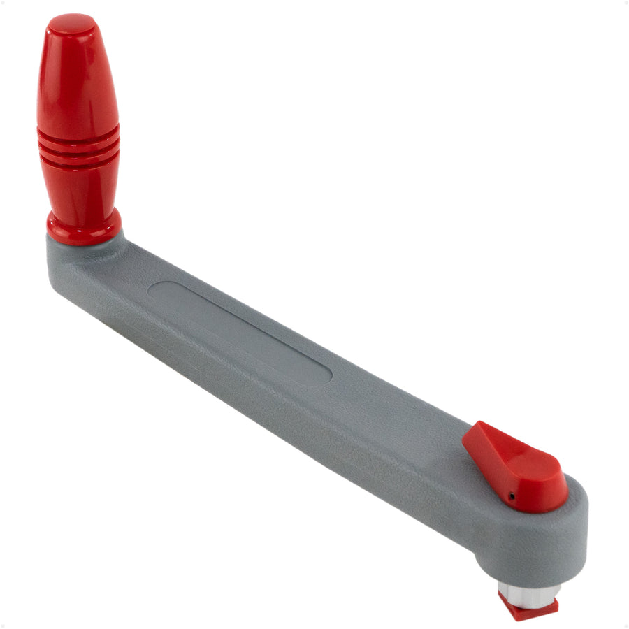 8" Universal Floating Winch Handle, Lock-in Mechanism, Gray & Red - FO3923 - Five Oceans