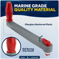 8" Universal Floating Winch Handle, Lock-in Mechanism, Gray & Red - FO3923 - Five Oceans