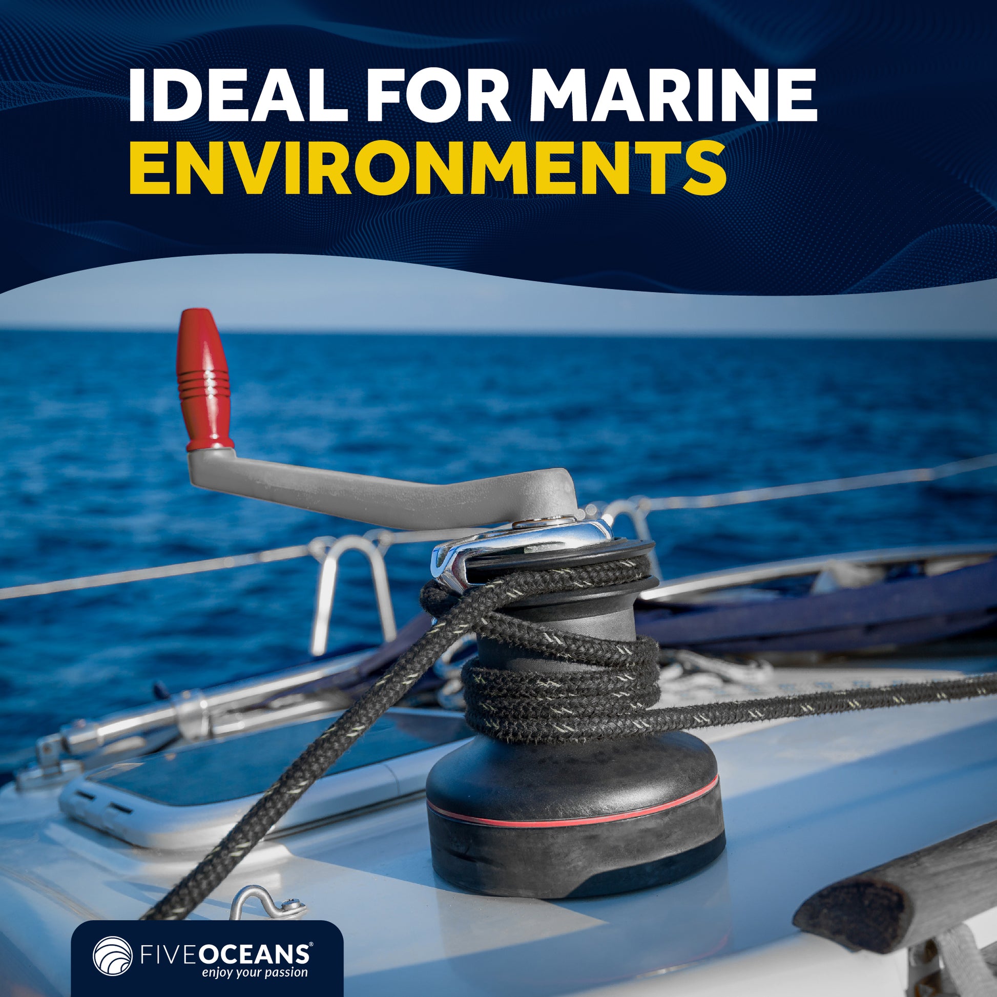 10" Sailboat Winch Handle and Winch Handle Pocket Set - FO3924-570 - Five Oceans