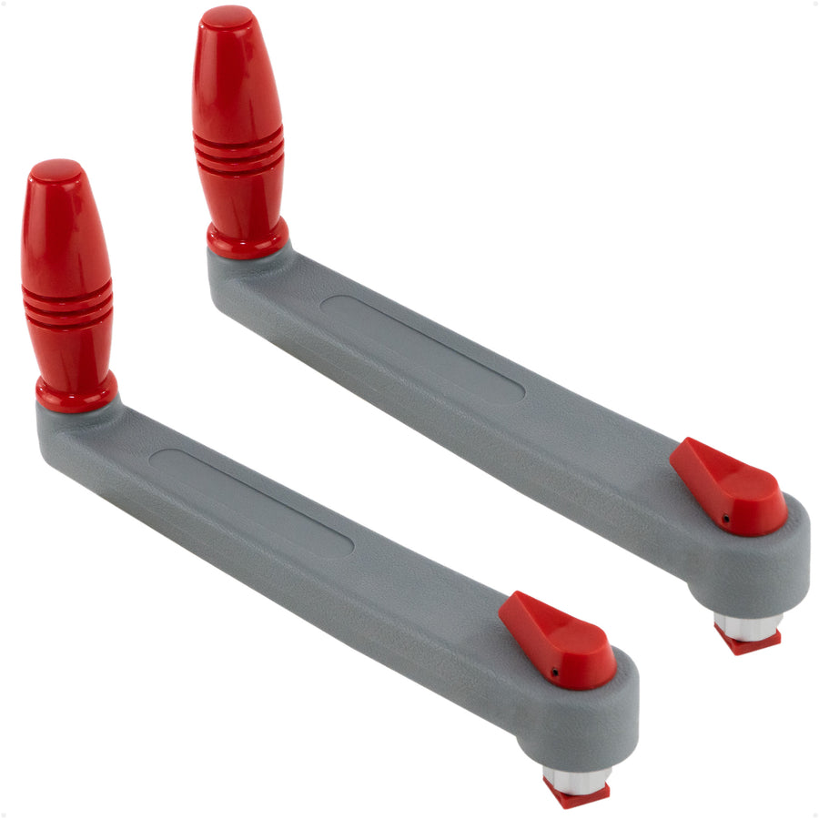 10" Universal Floating Winch Handle, Lock-in Mechanism, Gray & Red, 2-Pack - FO3924-M2 - Five Oceans