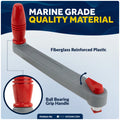 10" Universal Floating Winch Handle, Lock-in Mechanism, Gray & Red, 2-Pack - FO3924-M2 - Five Oceans